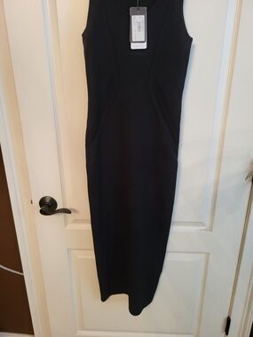 Armani Exchange Black Sleeveless Maxi Sheath Dress